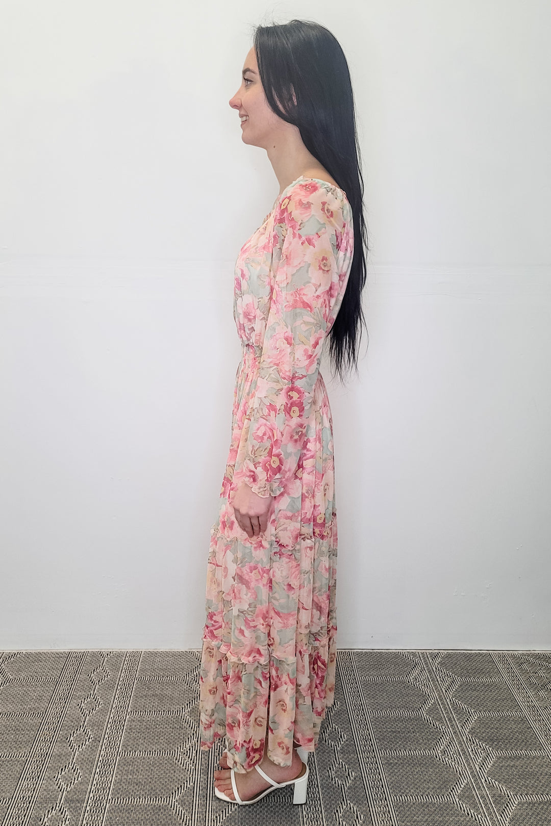 Kate And Lily Floral LS Maxi Dress