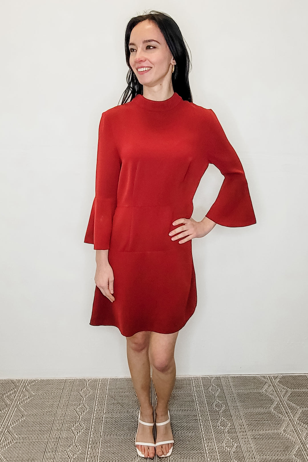 Rachel Zoe Red Mock Neck LS Mini Dress