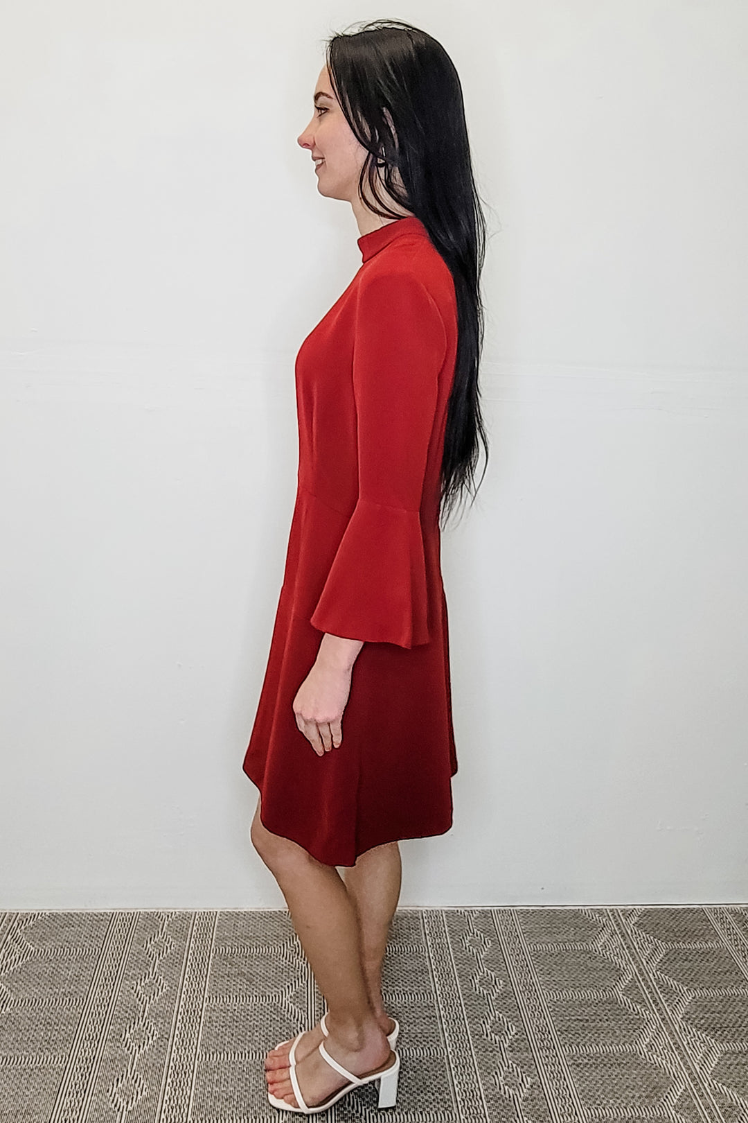 Rachel Zoe Red Mock Neck LS Mini Dress