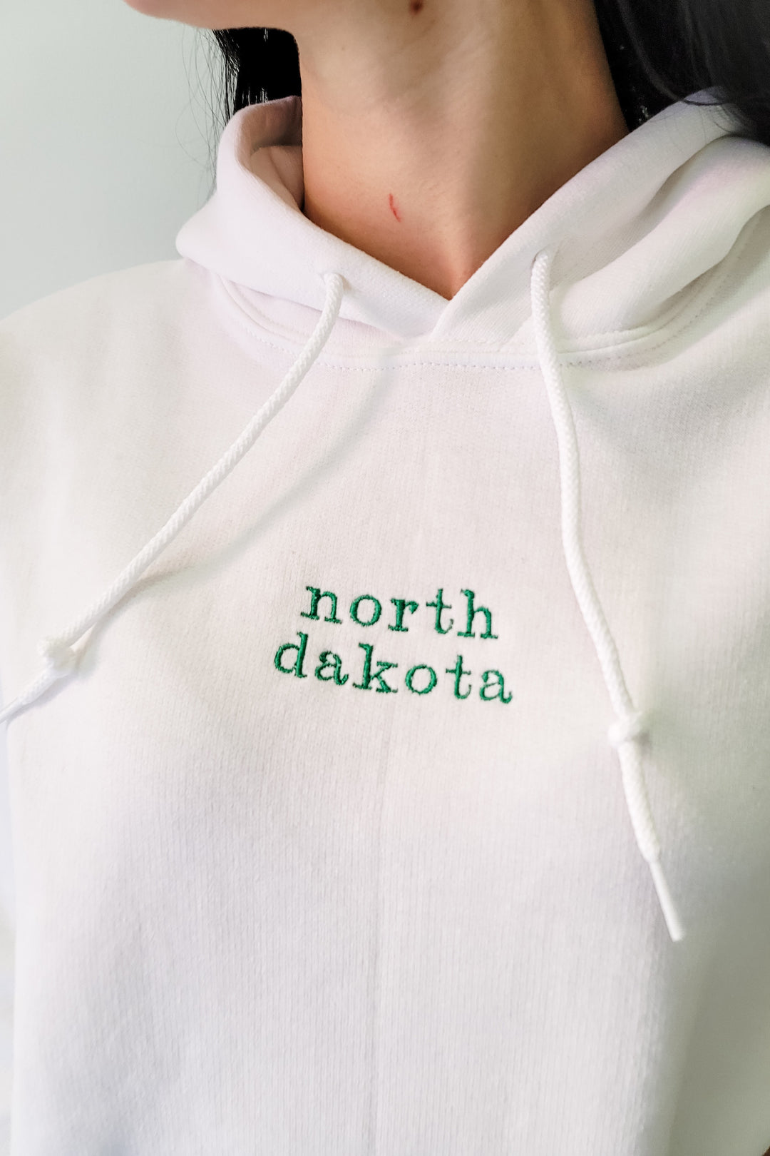 North Dakota White Hoodie Sweatshirt