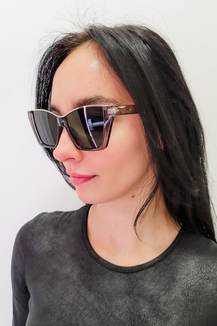 Elegant Minimal Cateye Gold Eyebrow Sunglasses