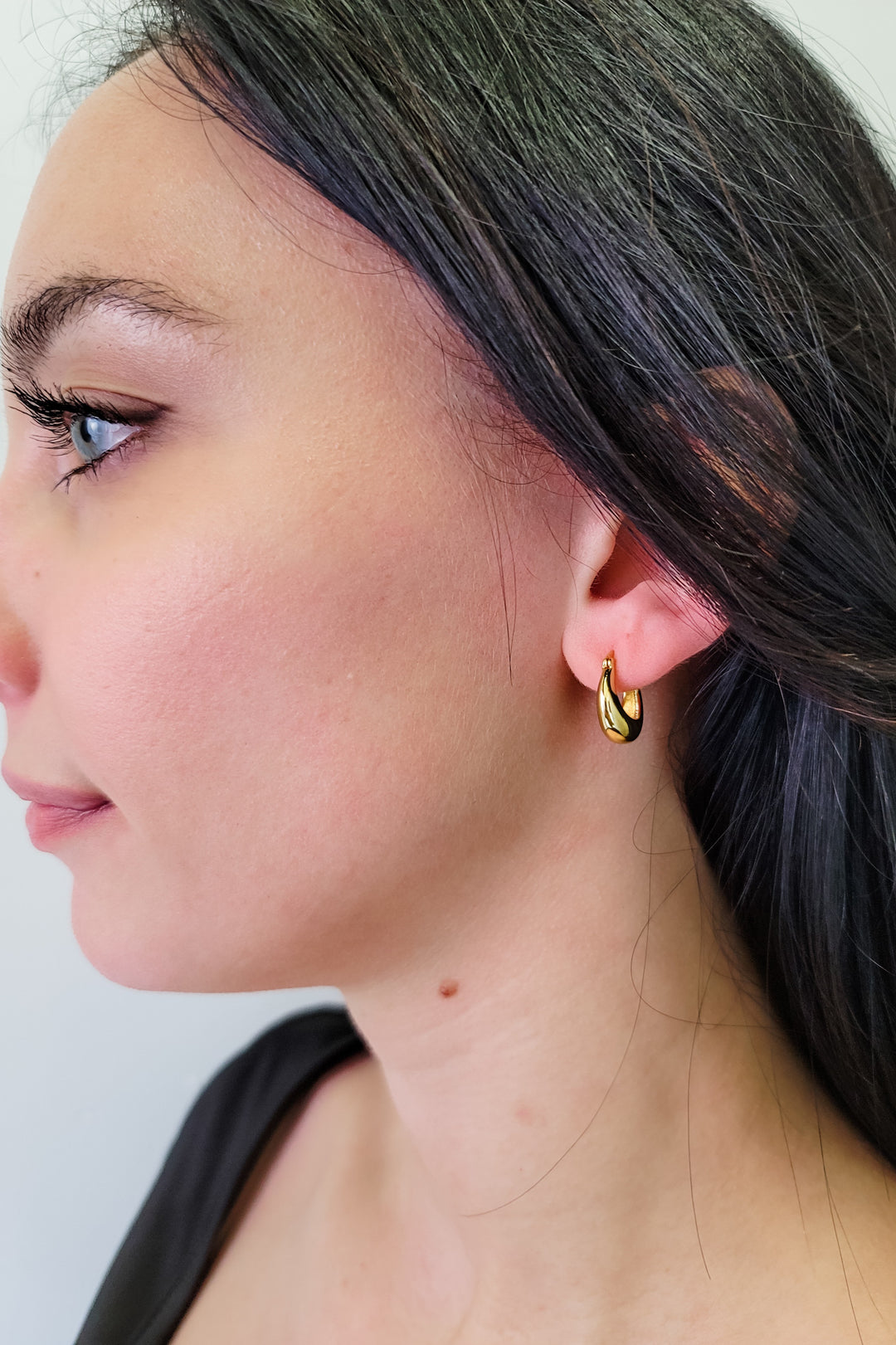 Gold 'The Woman' Mini Hoop Earrings
