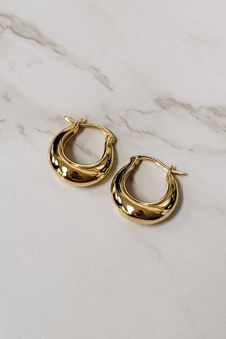 Gold 'The Woman' Mini Hoop Earrings