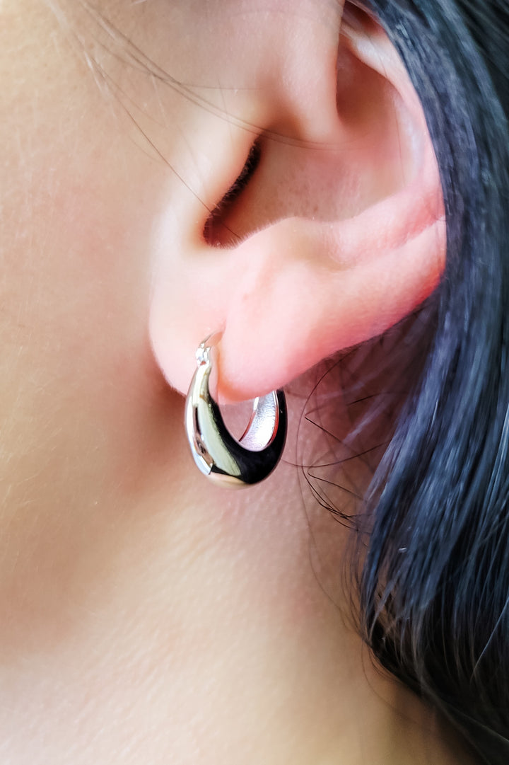 Silver 'The Woman' Mini Hoop Earrings