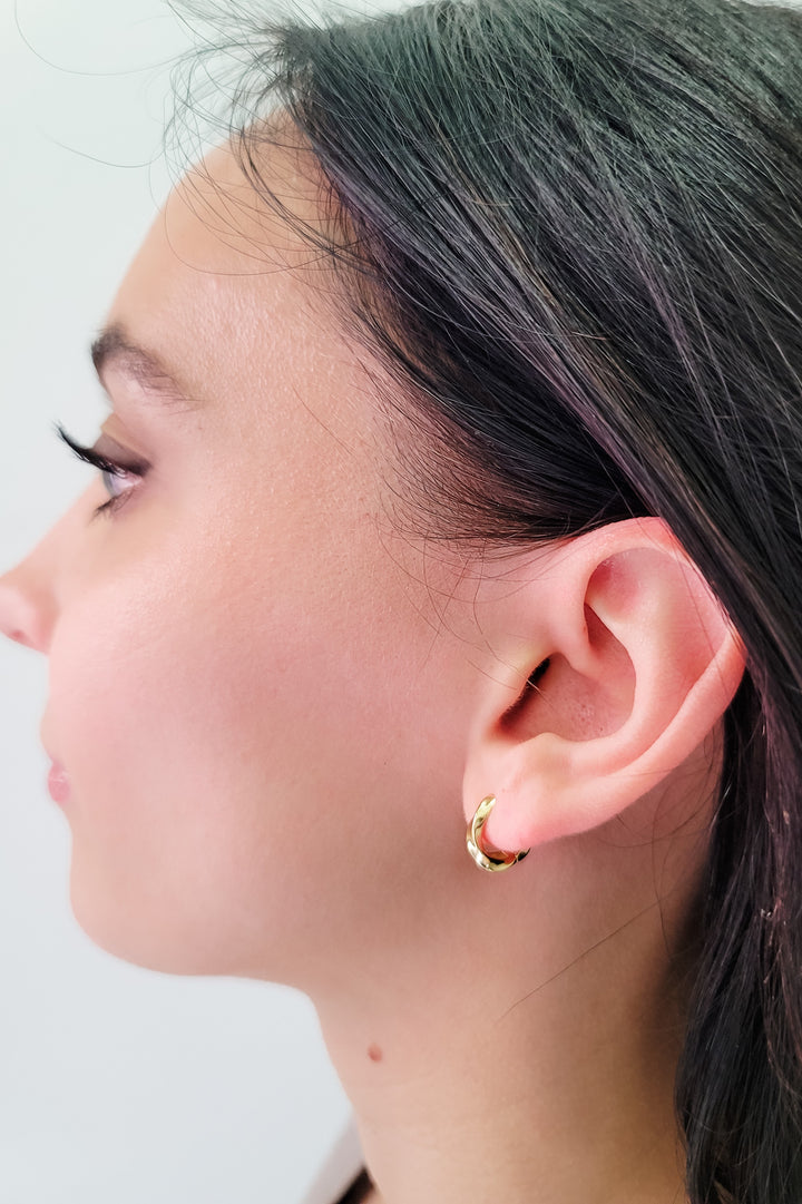 Whirlwind Gold Mini Hoop Earrings