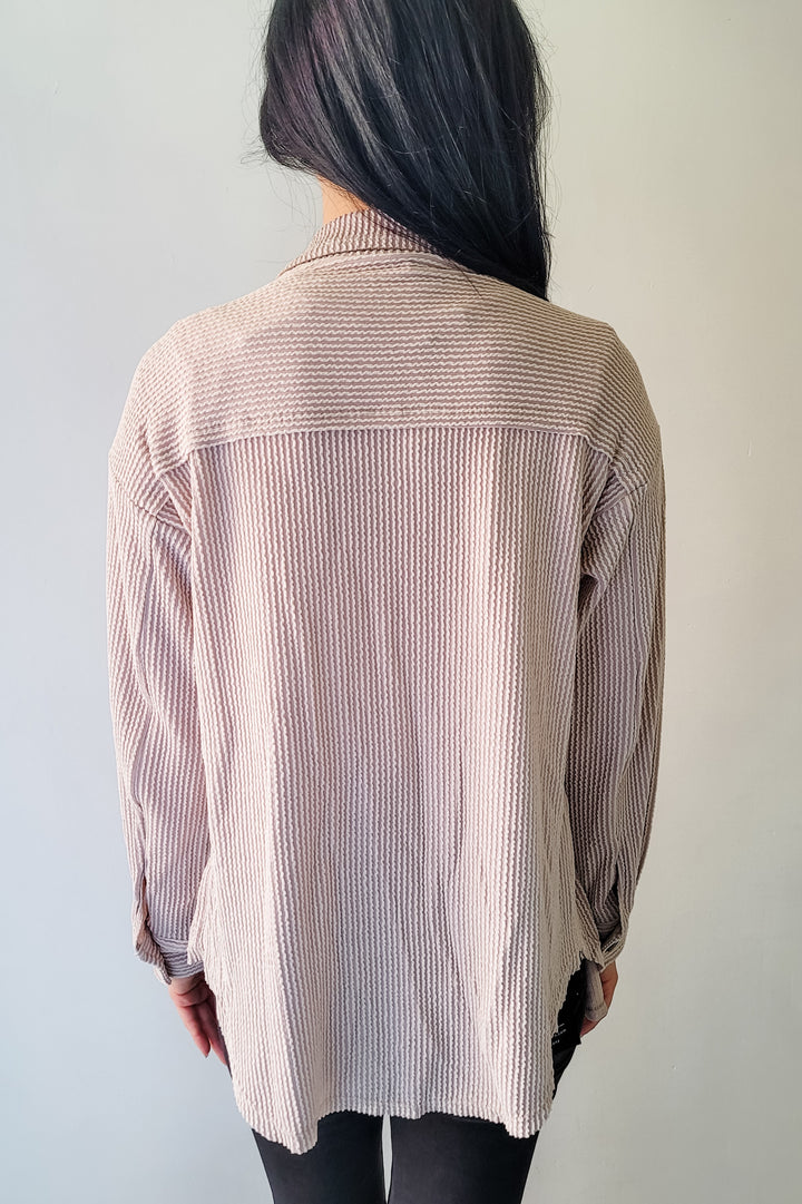 Light Mauve Ribbed Cord Button Jacket