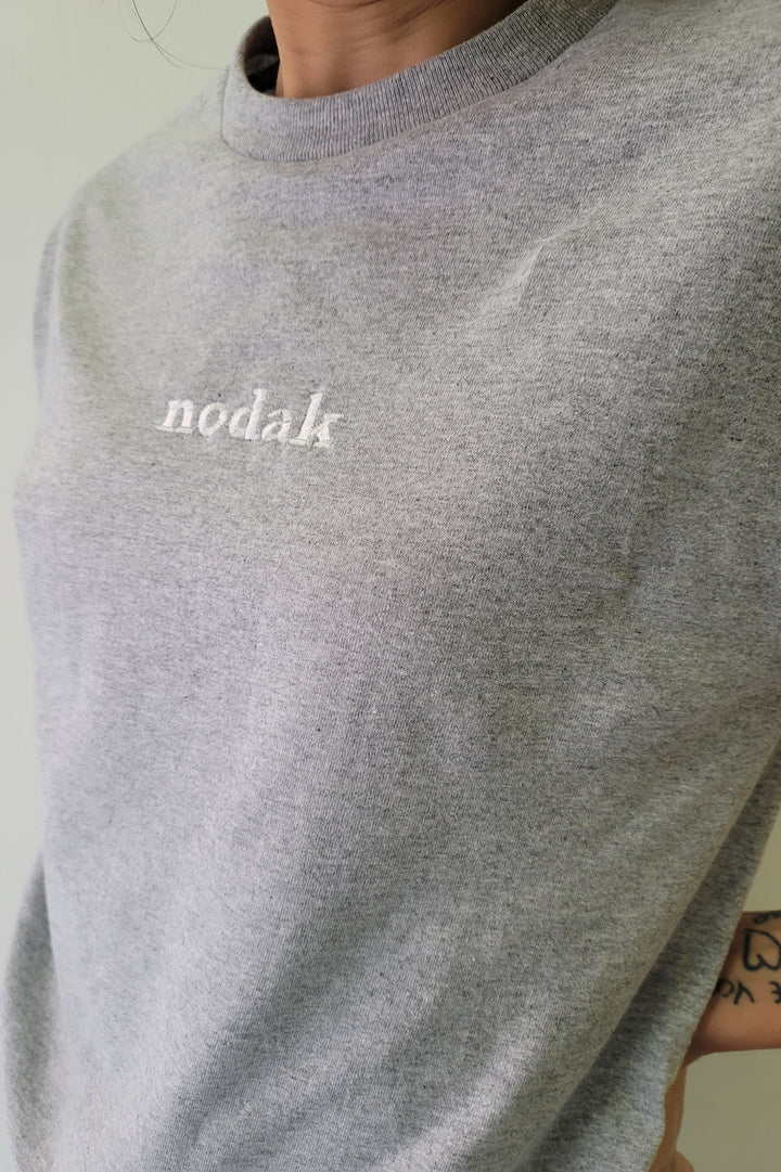 Grey Nodak Embroidered Tee