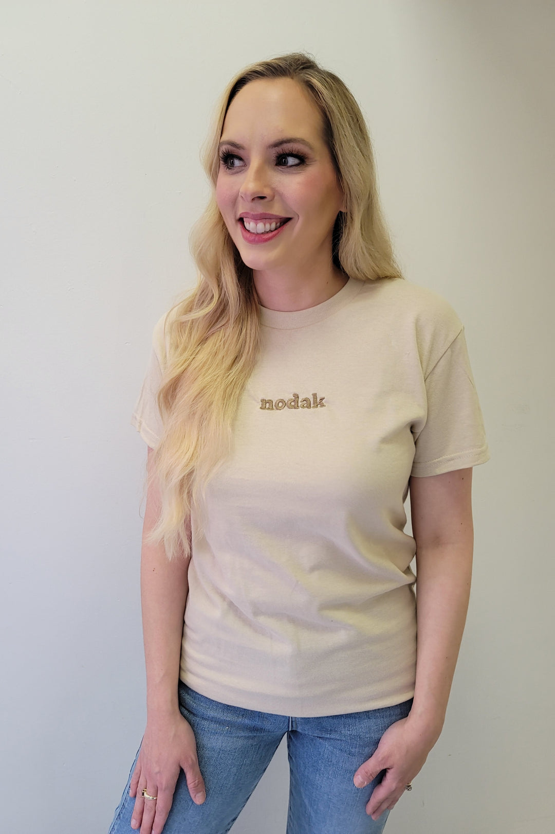 Tan Nodak Embroidered Tee