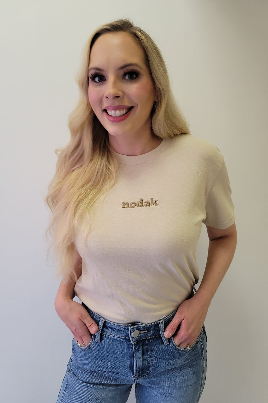 Tan Nodak Embroidered Tee