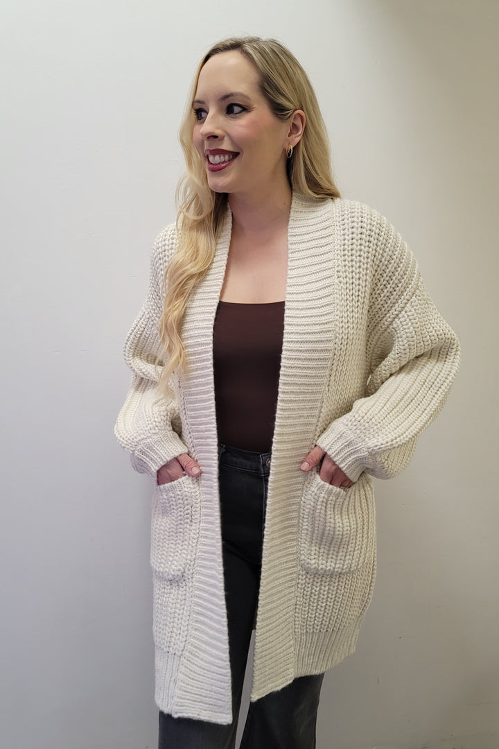 Ivory Chunky Cardigan Sweater