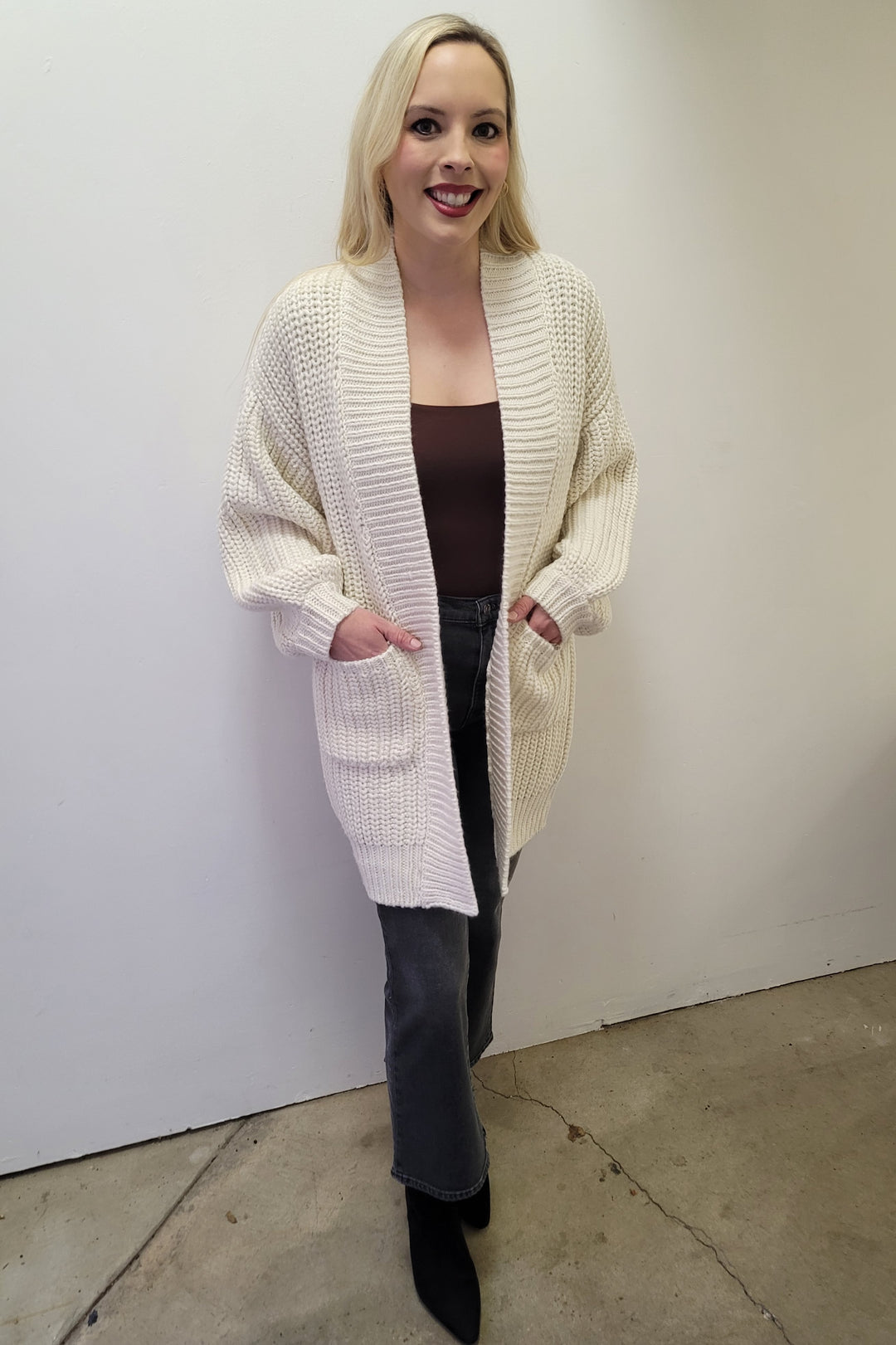 Ivory Chunky Cardigan Sweater