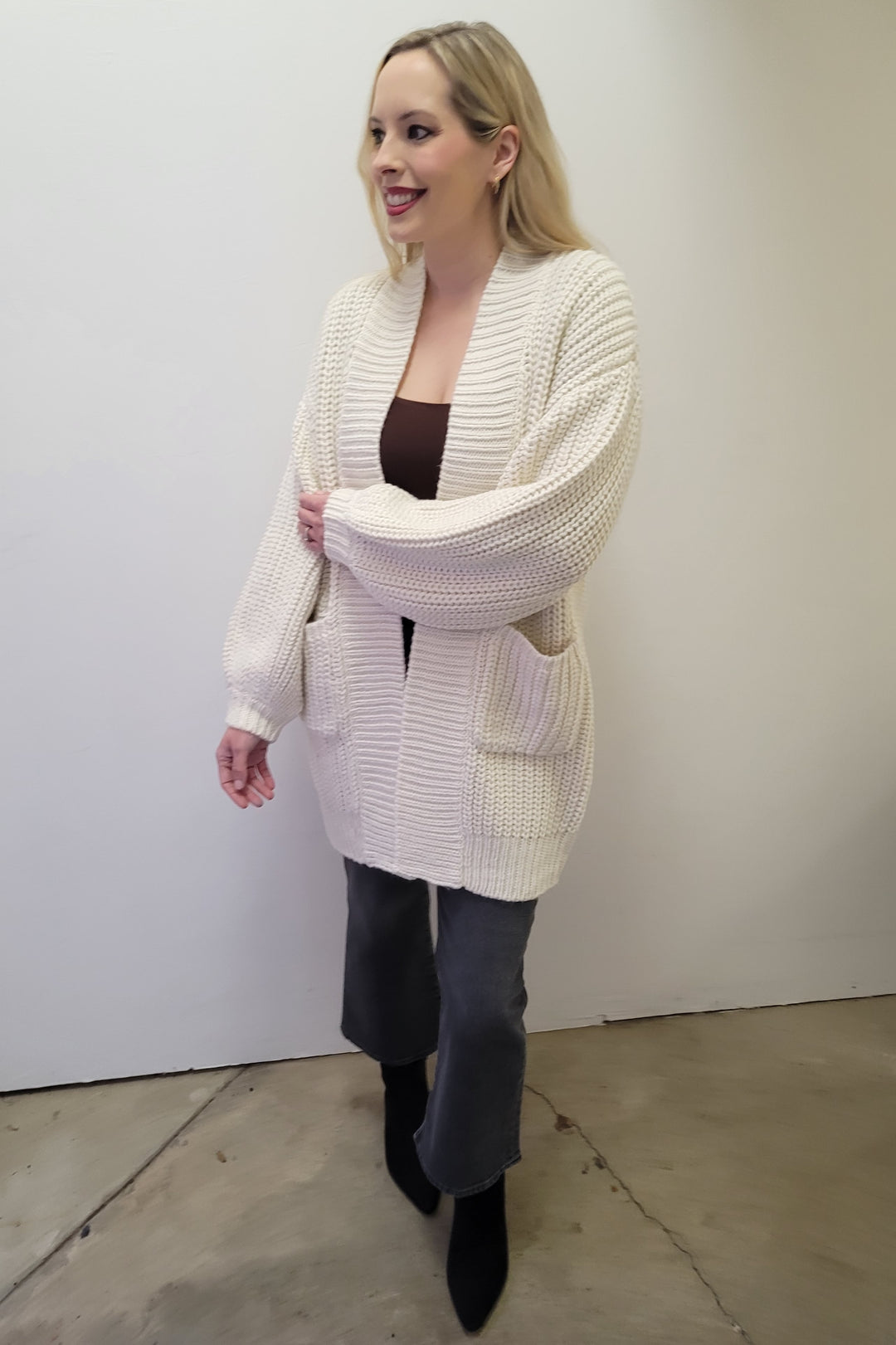 Ivory Chunky Cardigan Sweater