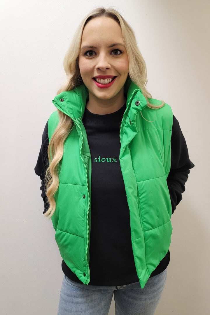 Bright Green Puffer Vest