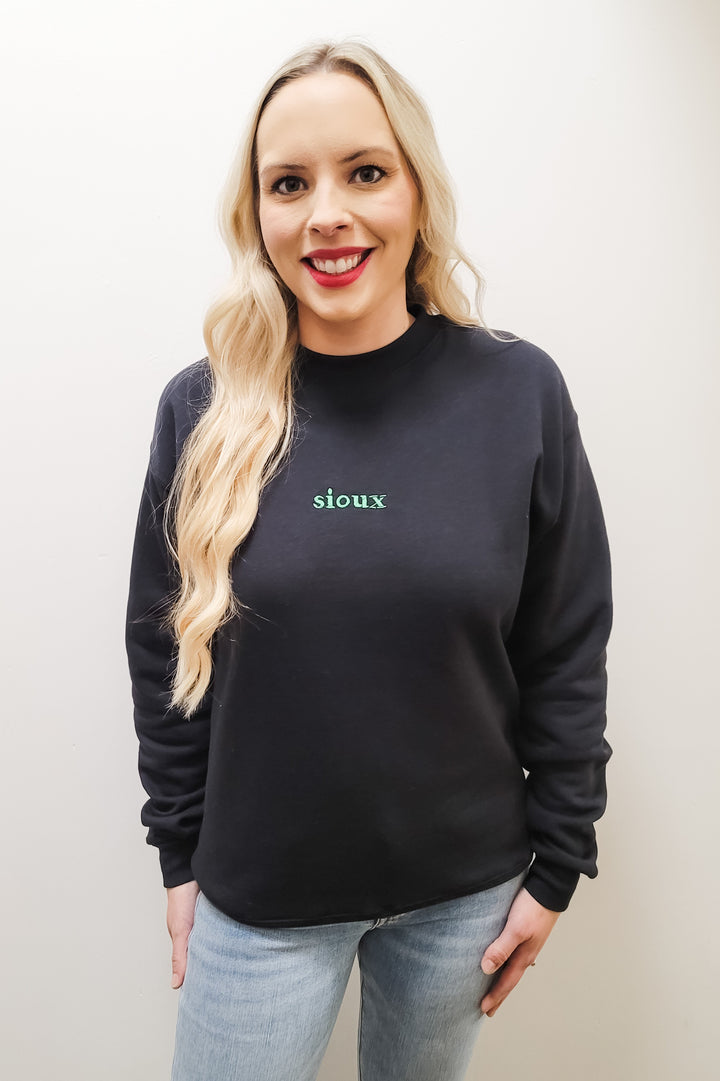 Sioux Black Crewneck Sweatshirt