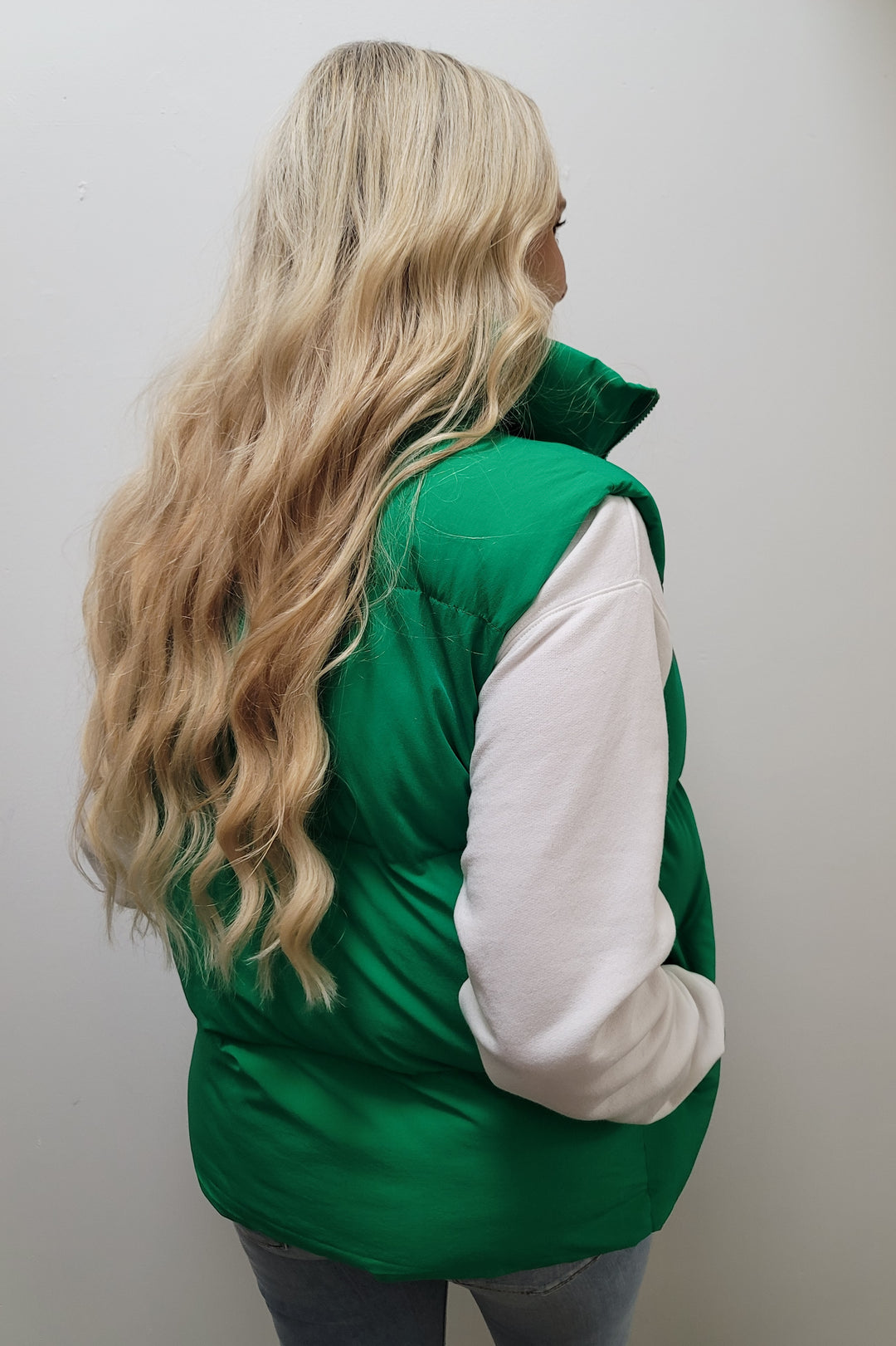 Kelly Green Zip-Up Padded Vest