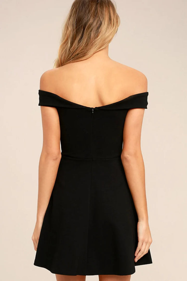 Lulus Black Off The Shoulder Mini Dress