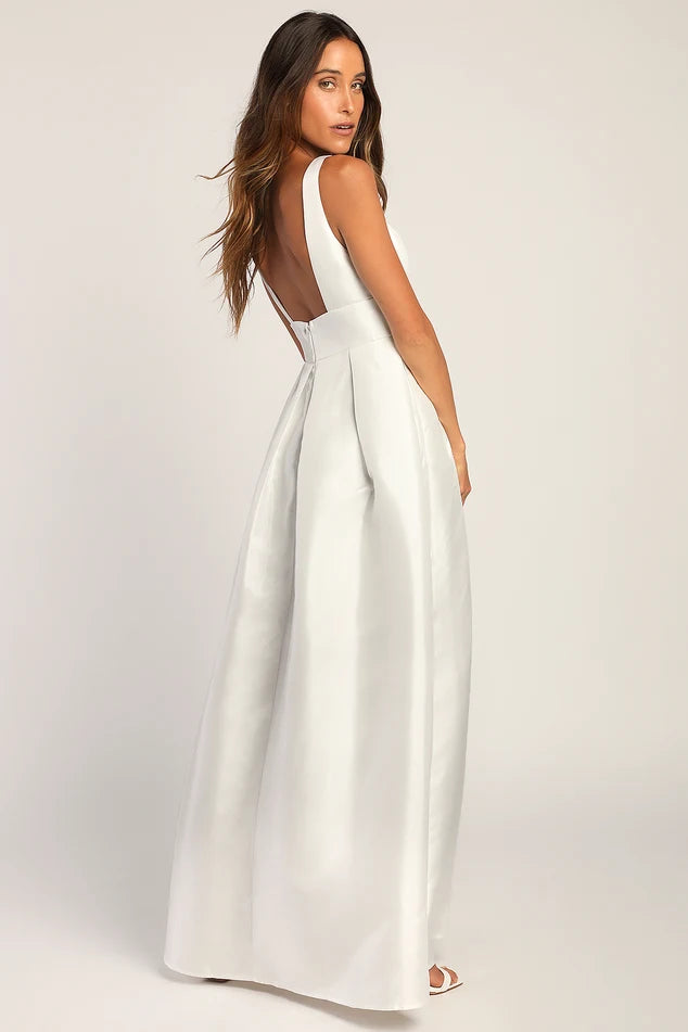 Lulus Ready For Romance Ivory Sleeveless Maxi Dress With Pockets