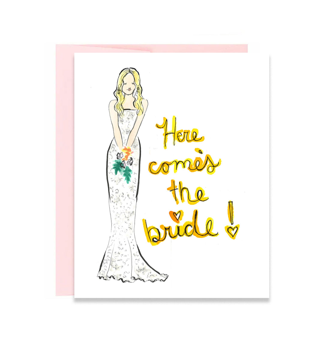 Here Comes the Bride Greeting Card - Blonde