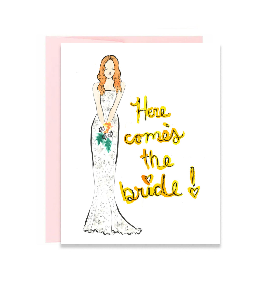 Here Comes the Bride Greeting Card - Redhead