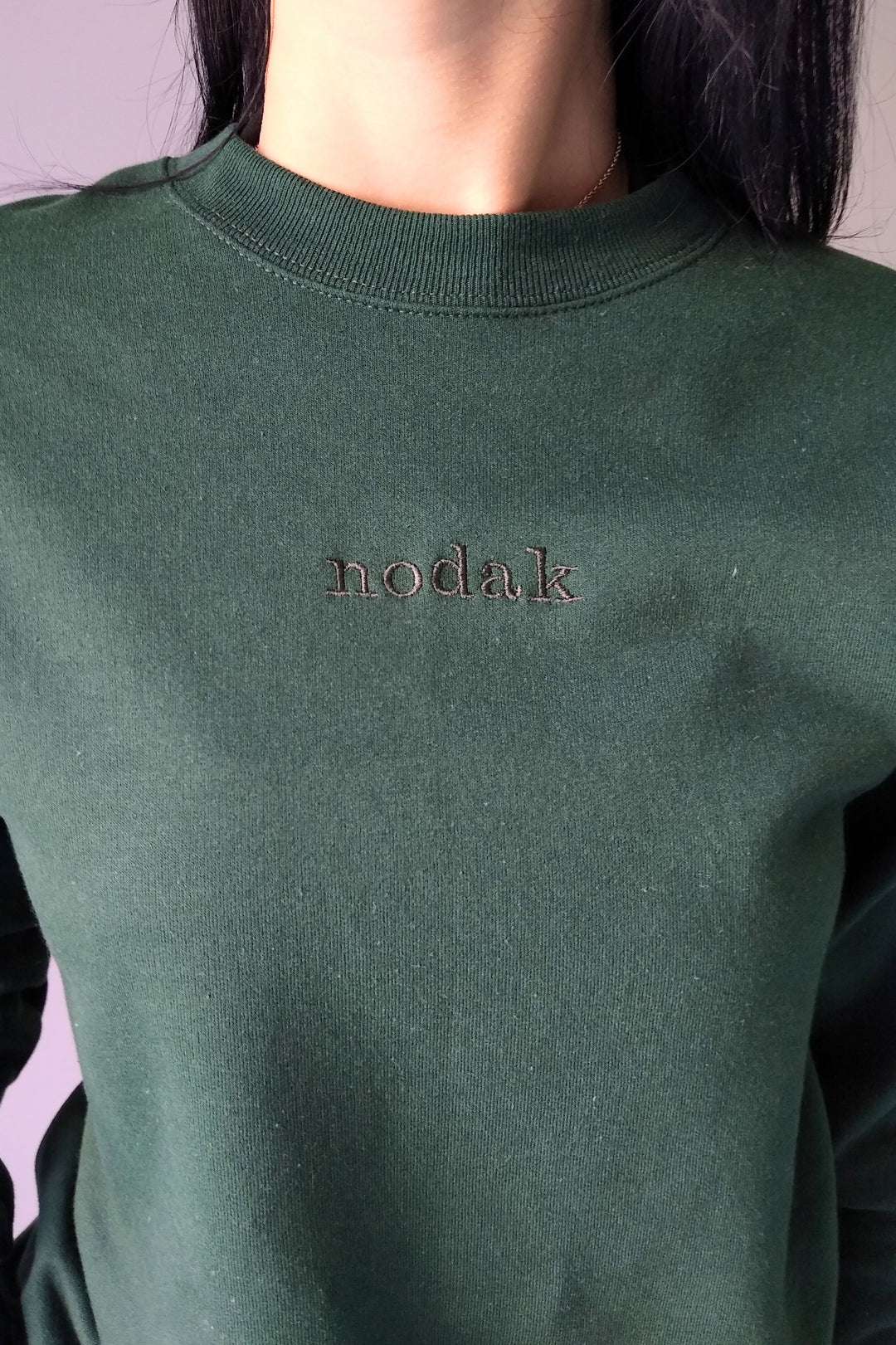 Nodak Forest Green Embroidered Crewneck Sweatshirt