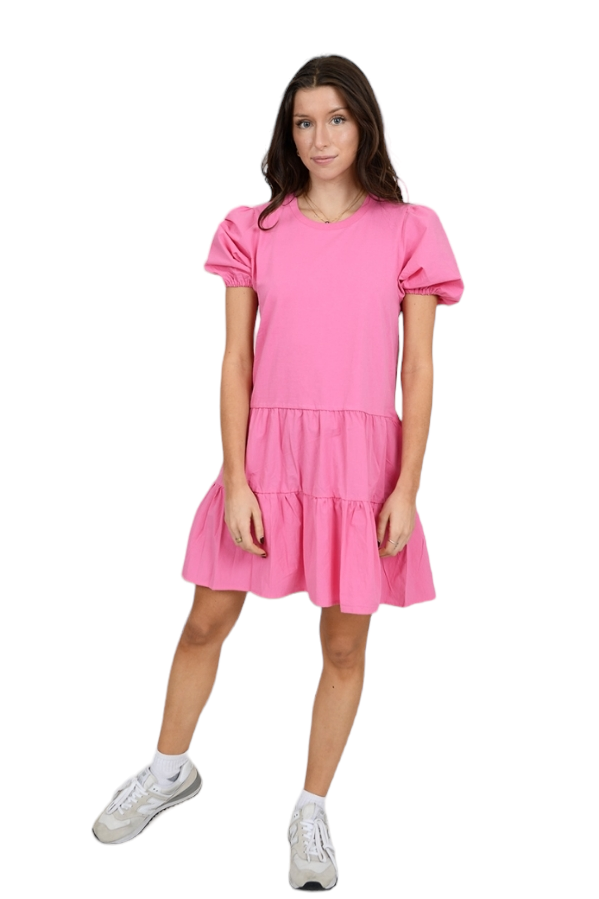 Bright Pink Jersey Poplin Dress