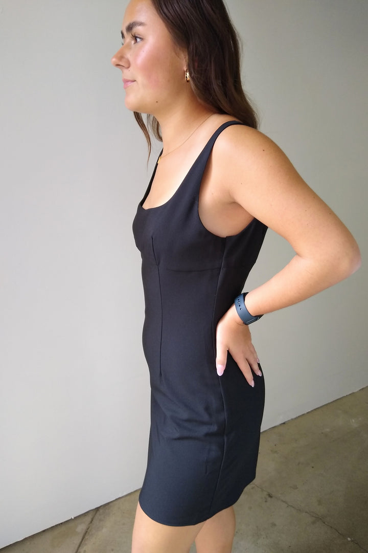 Et Clet Black Tailored Silhouette Mini Dress