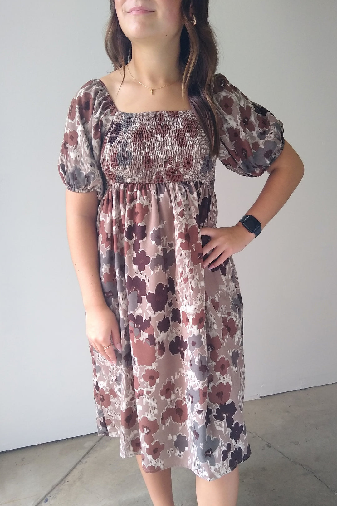 Mikarose Kimberly Fall Floral Midi Dress