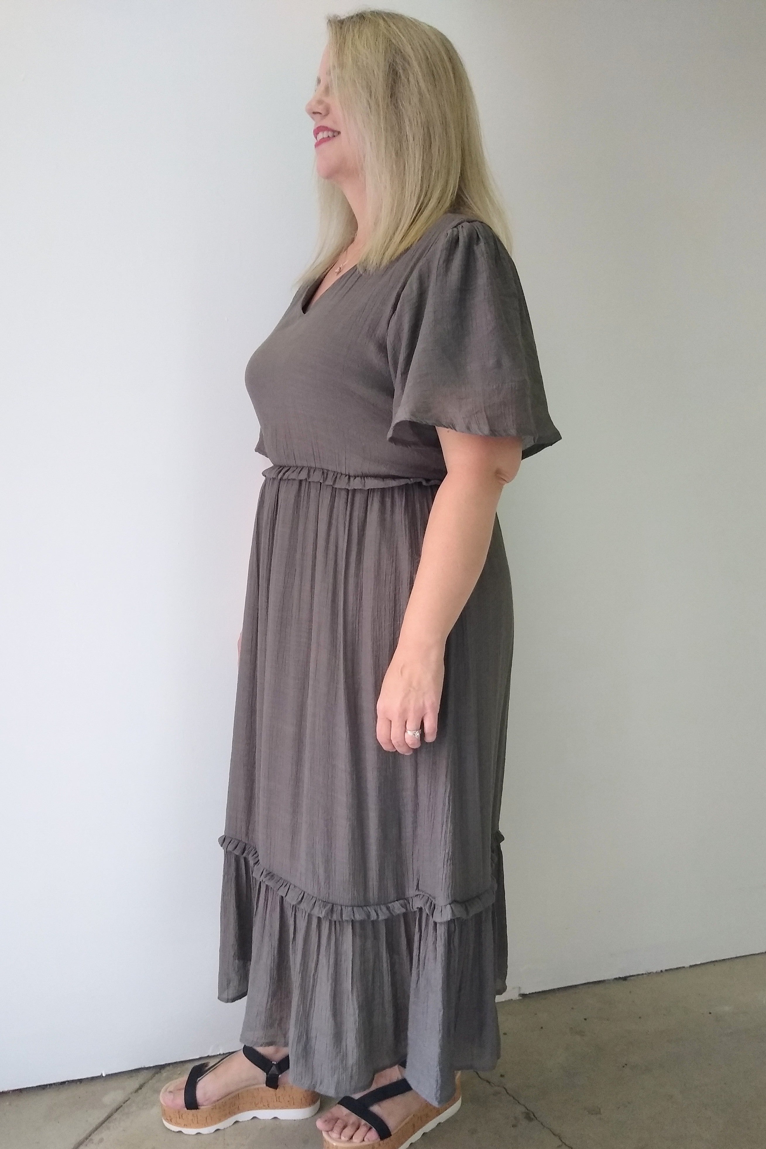 French grey clothing clearance dress