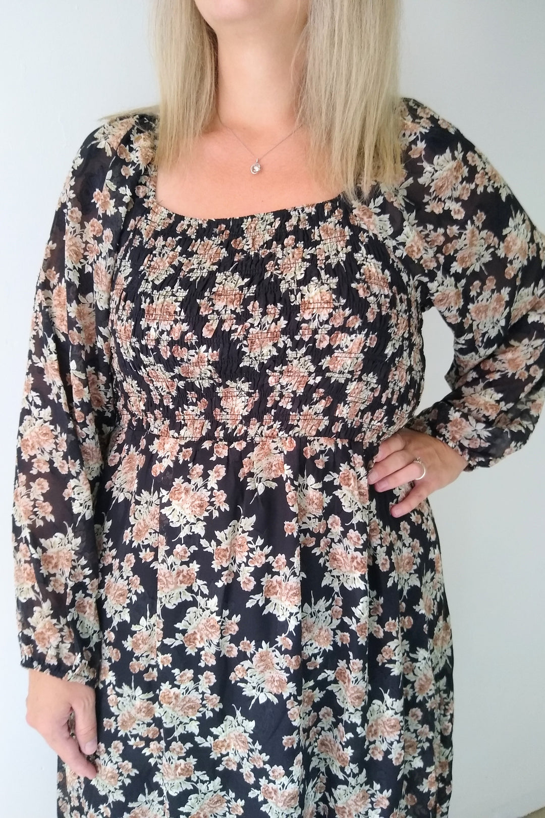 Mikarose Violet Toffee Roses Midi Dress