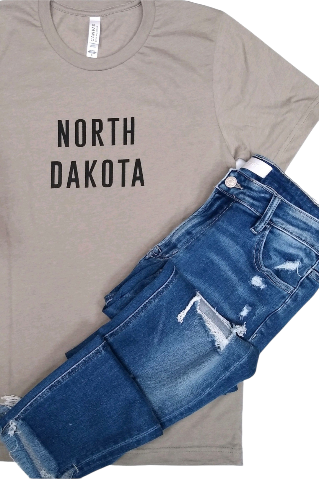 Grey North Dakota Graphic Tee T-Shirt