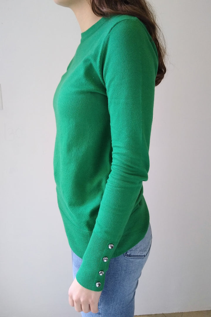 Staccato Kelly Green Button Cuff Detail Sweater