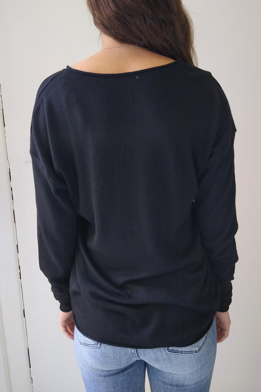 Staccato Black Relaxed V Neck Sweater