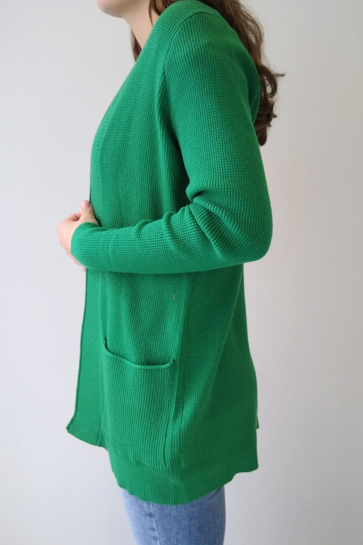 Staccato Kelly Green Waffle Texture Cardigan