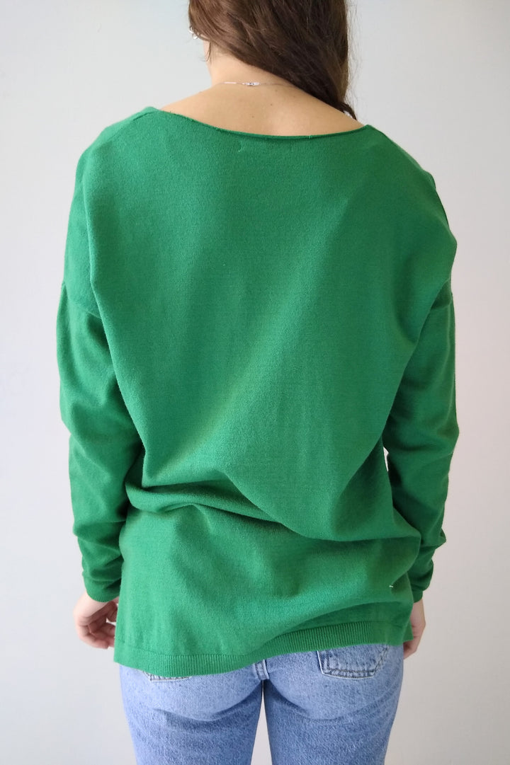 Staccato Green V Neck Sweater