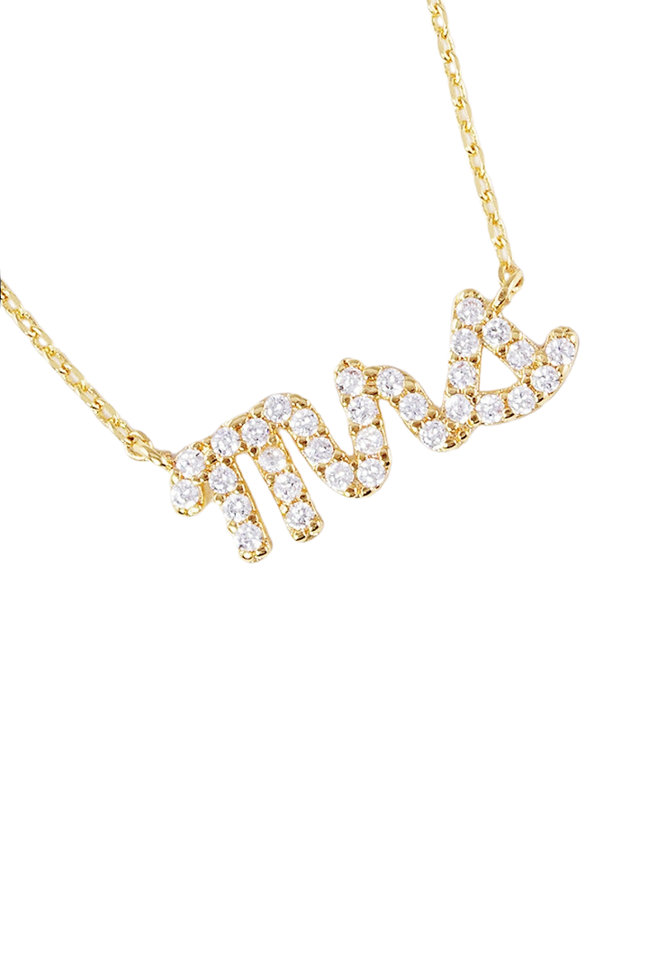 Gold "Mrs" Script Necklace