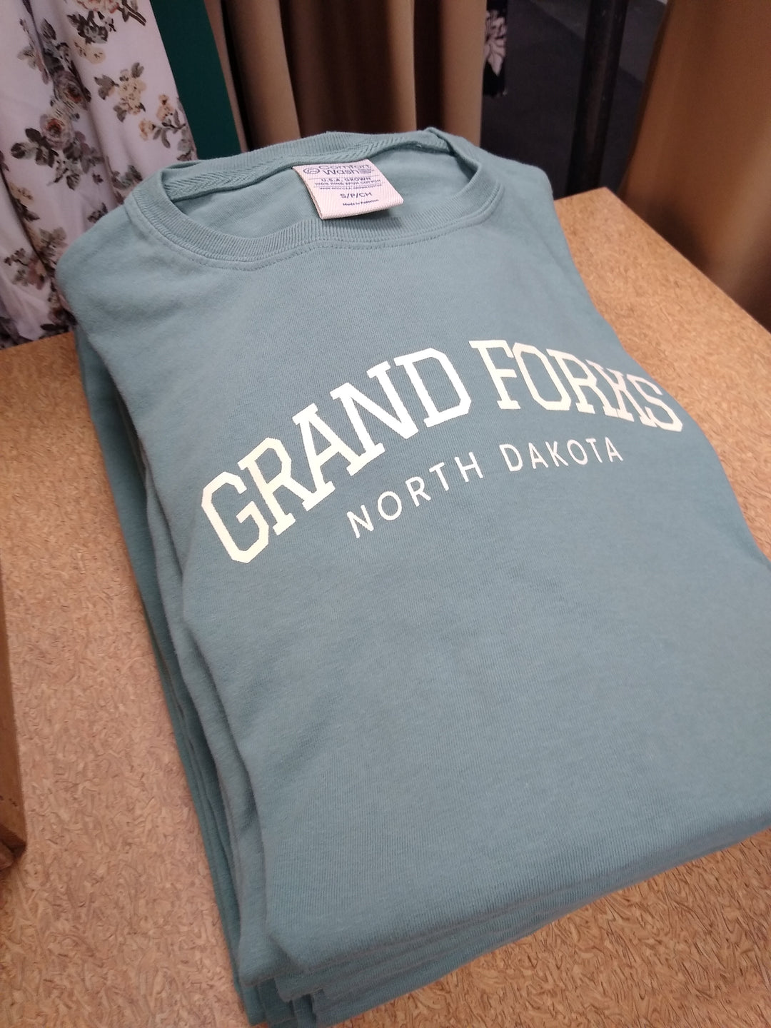 Grand Forks North Dakota Green Retro Graphic Tee