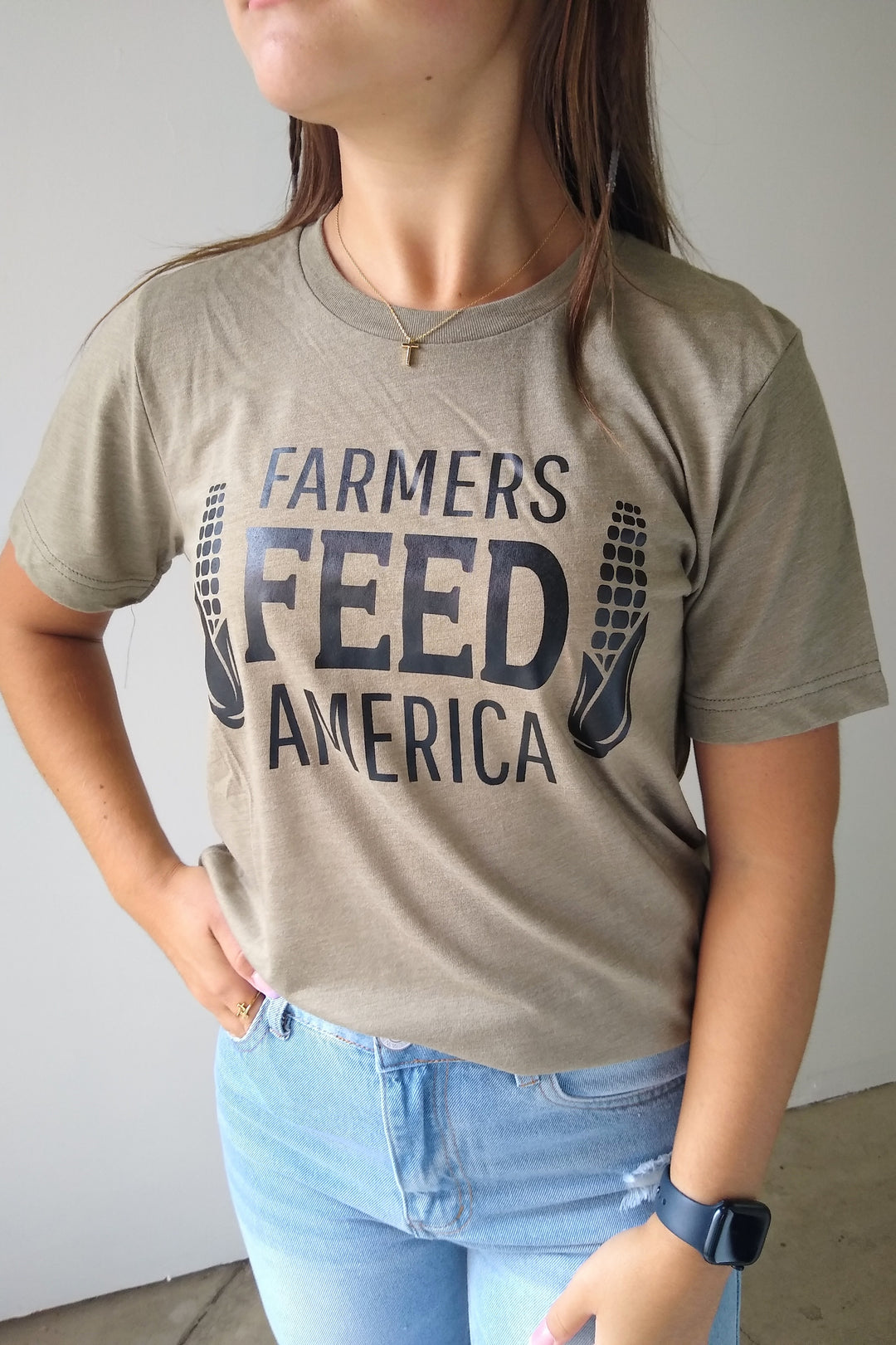 Farmers Feed America Olive Graphic Tee