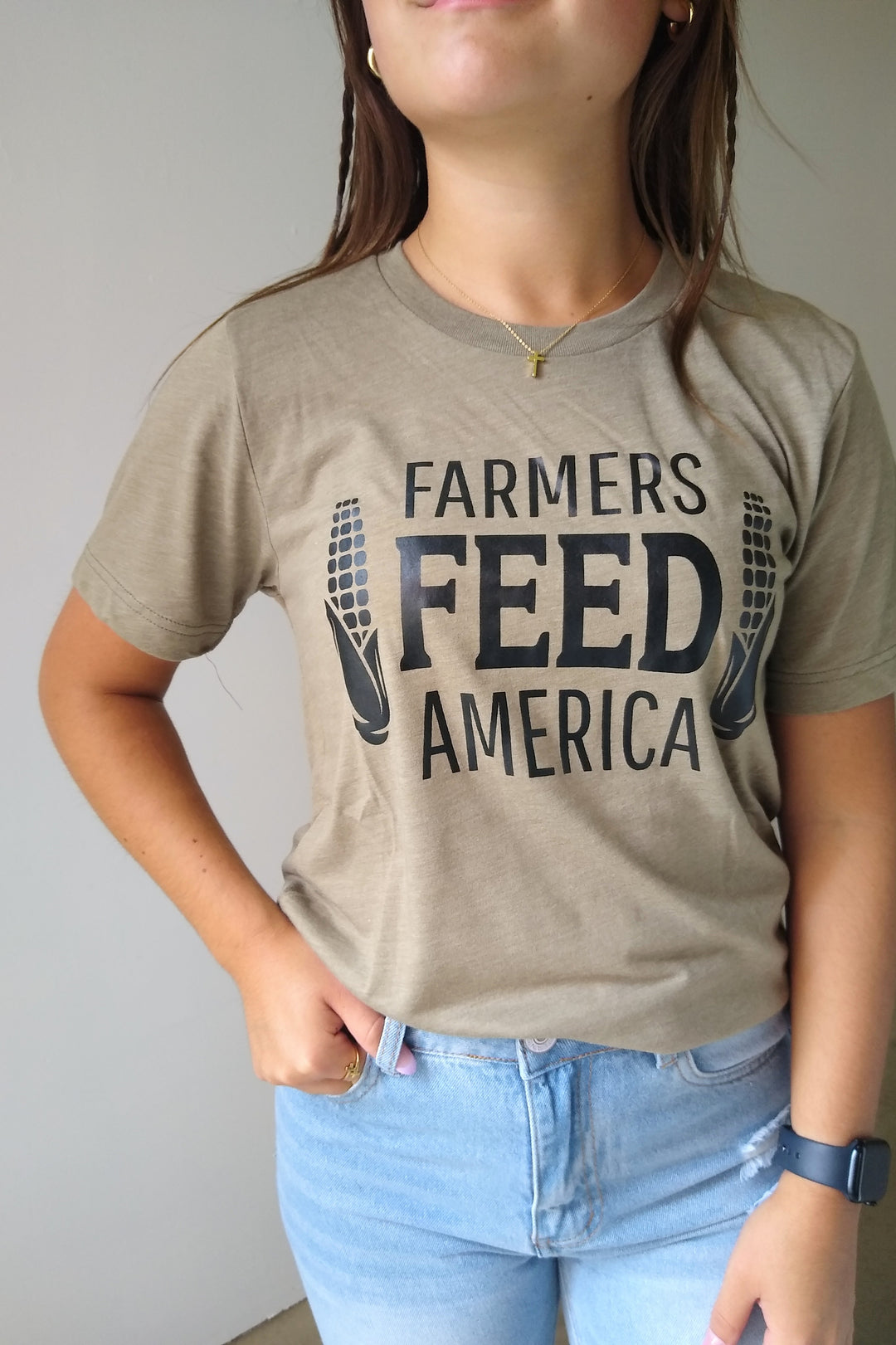 Farmers Feed America Olive Graphic Tee