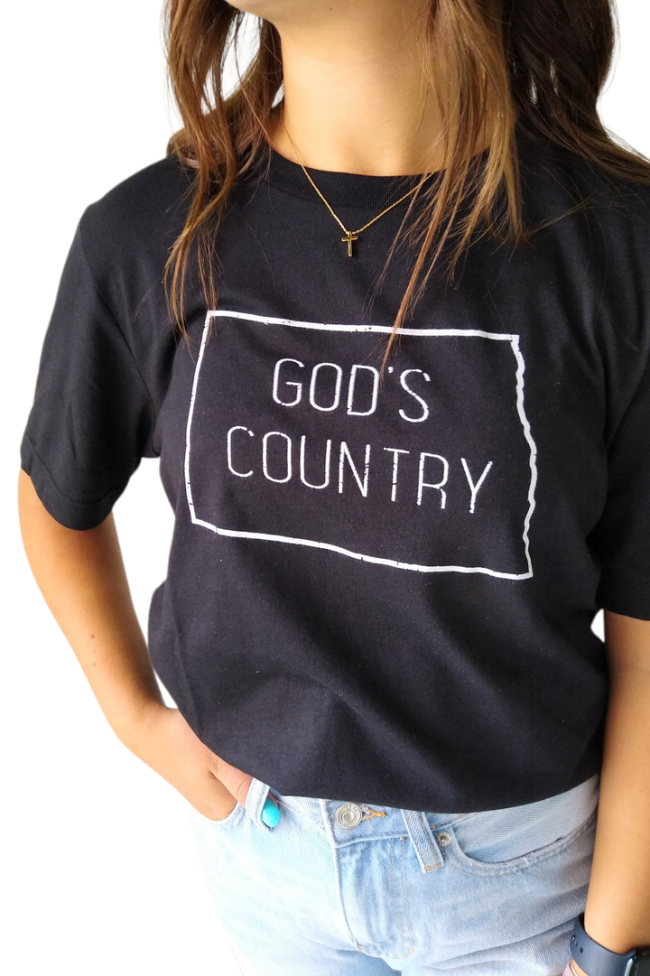 Black North Dakota God's Country Graphic Tee