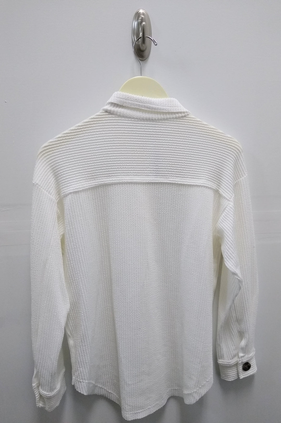 Ivory Ribbed Cord Button Down Jacket