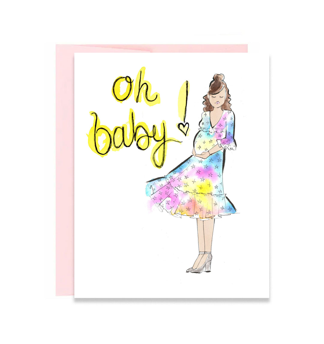 Oh Baby Greeting Card - Brunette