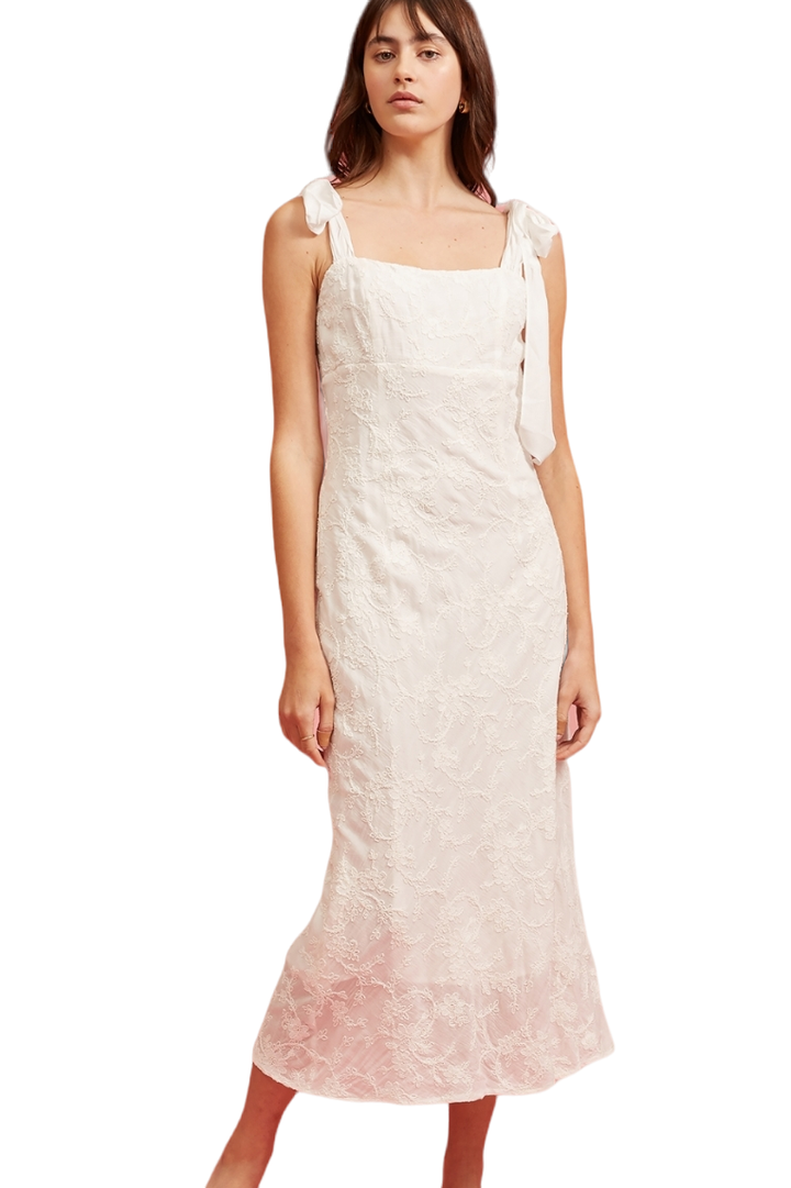 Lucy Paris White Aurora Textured Dress