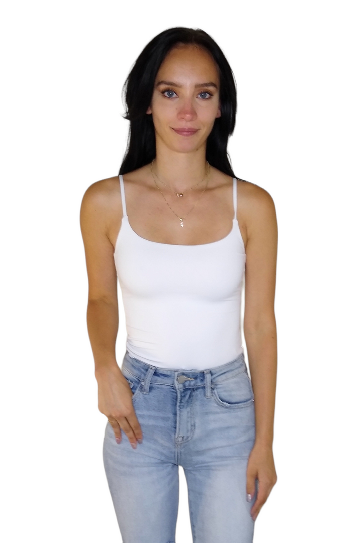 White Perla Adjustable Strap Bodysuit