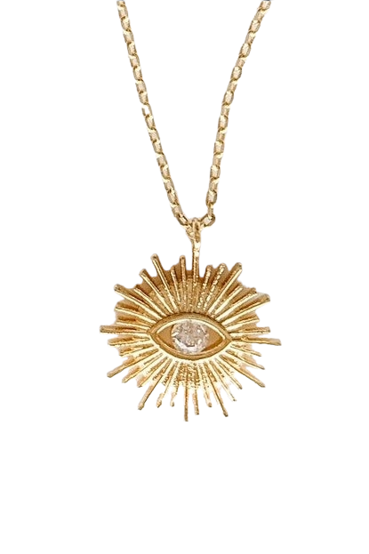 Gold Sun/Eye Necklace