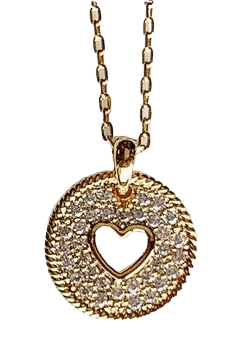 Gold Heart Circle Necklace