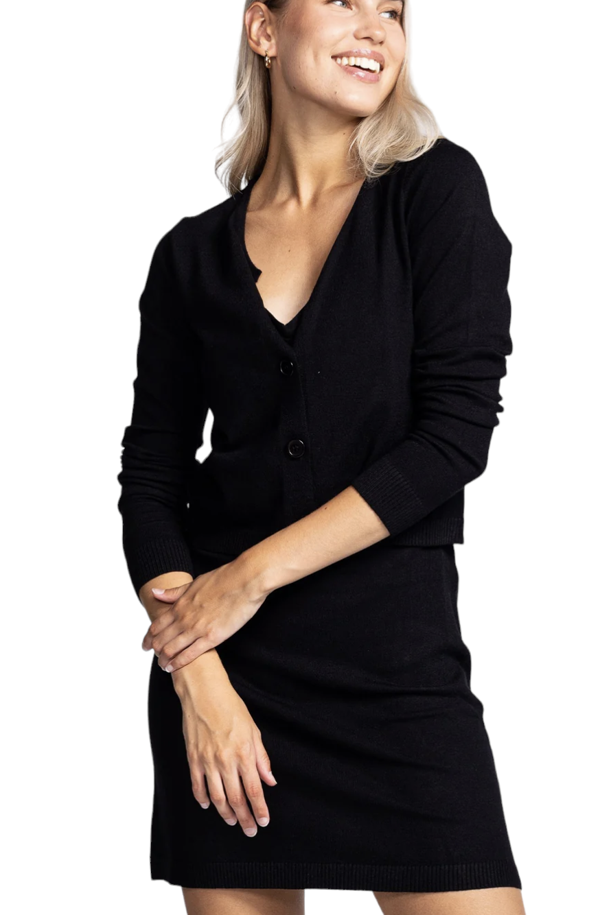 Pink Martini Black Norah Dress & Cardigan Set Medium