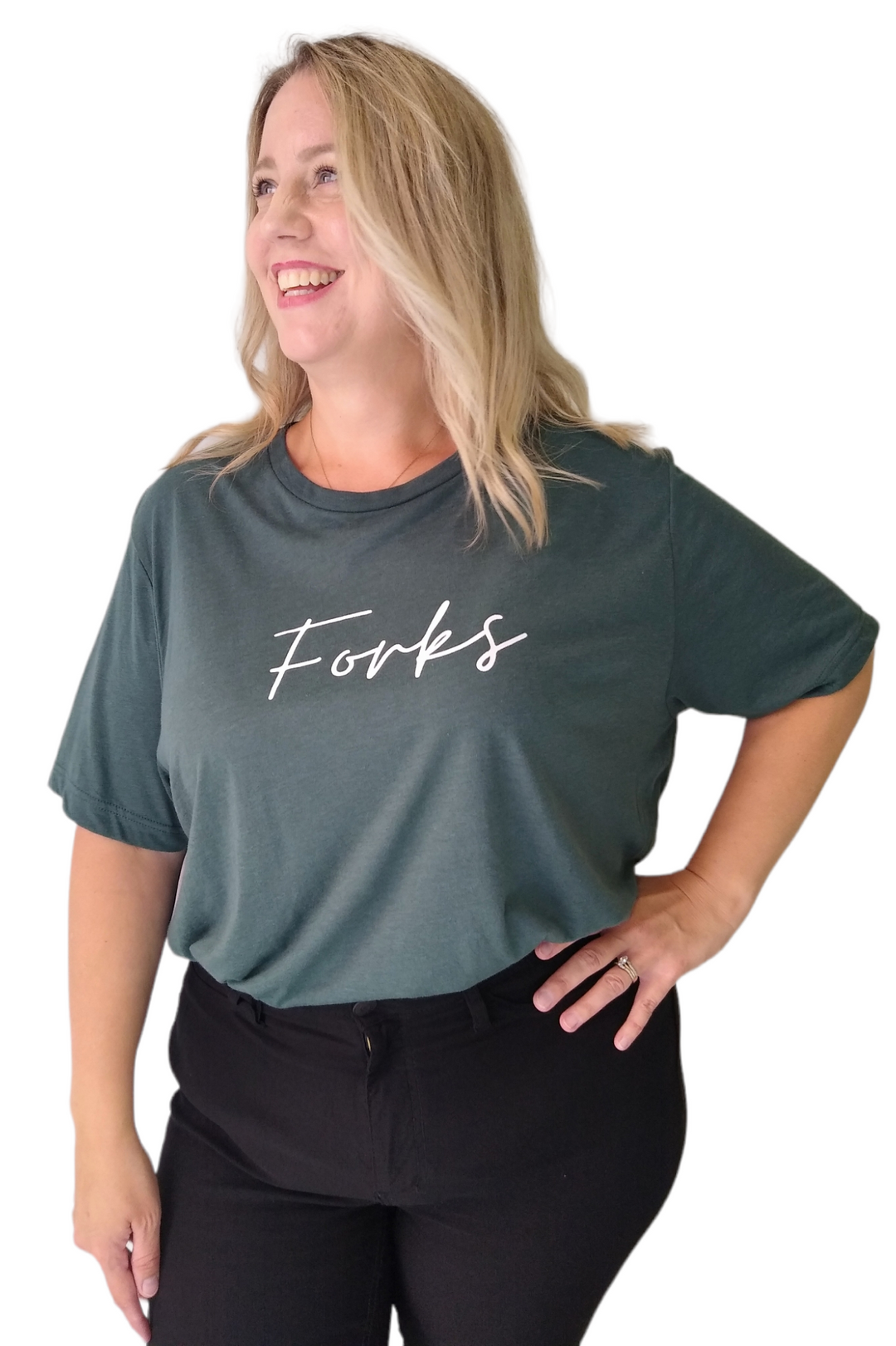 Green Forks Script Graphic Tee