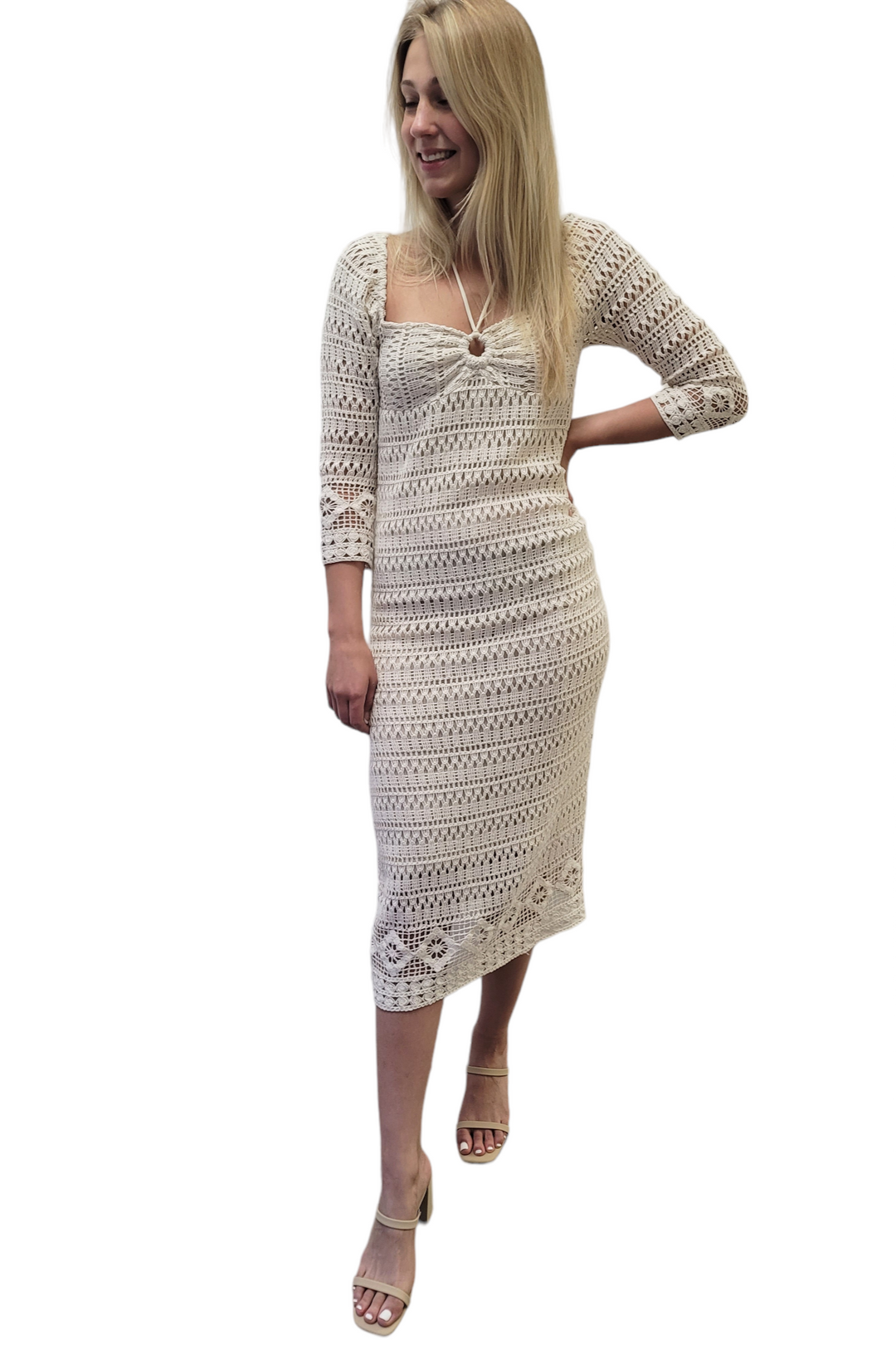 Lucy Paris Siesta Beige Crochet Dress Lucy Paris Siesta Beige Crochet Dress