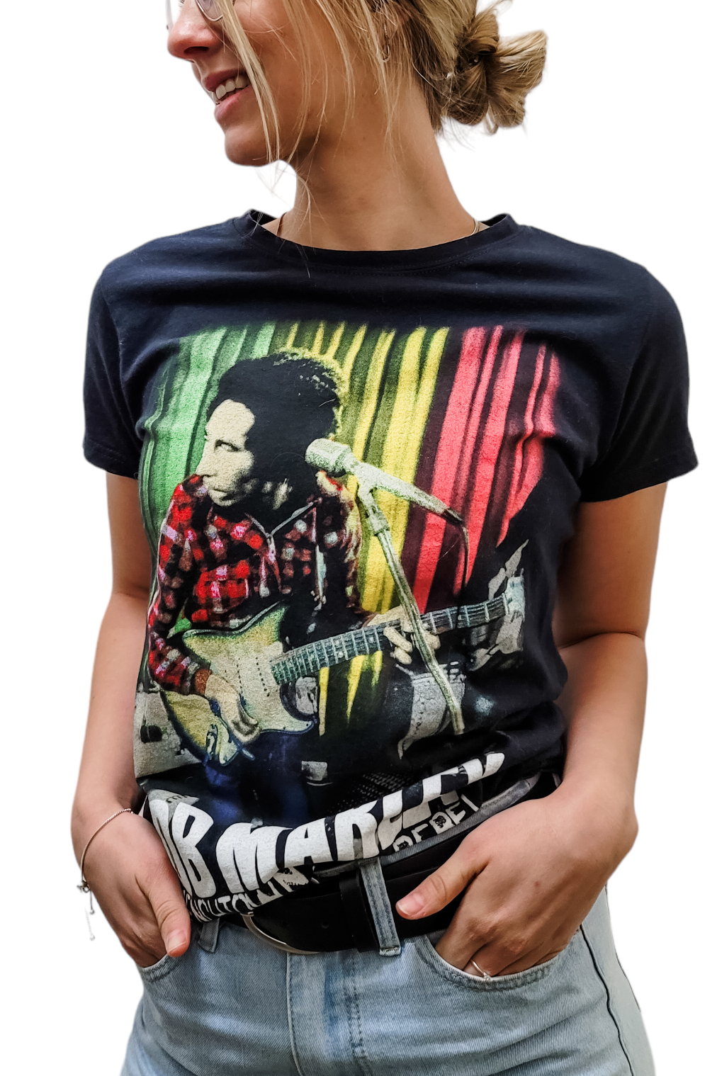 Bob Marley Trench Town Soul Rebel Black Vintage Graphic Tee