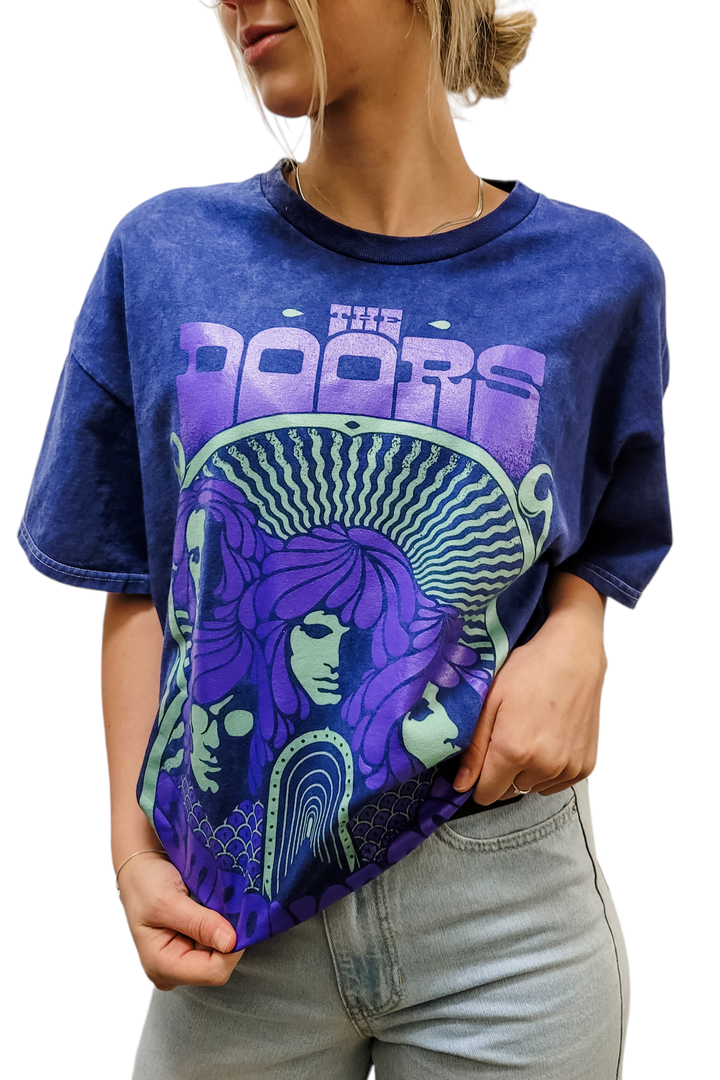 The Doors Stonewashed Blue Graphic Tee
